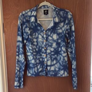 Brain Dead Button Down Mesh Top